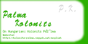palma kolonits business card